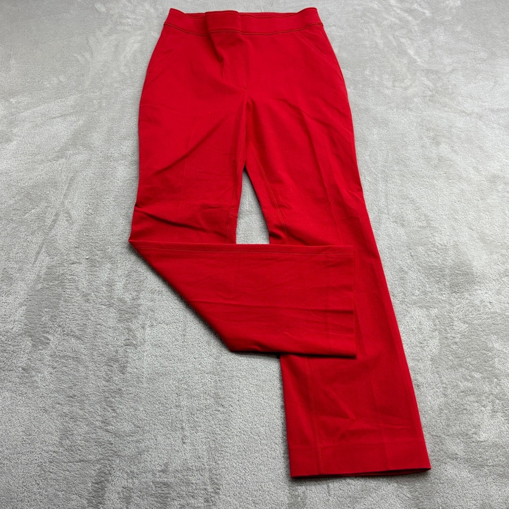 Spanx Straight Leg Pants Women XS Red Stretch Pull On Career Workwear Trousers